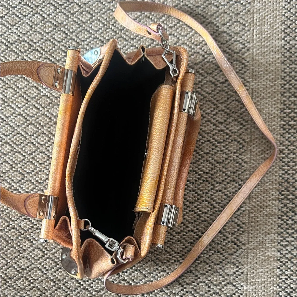 Non Signe Y2K Satchel Handbag Metal Accents Crossbody Strap